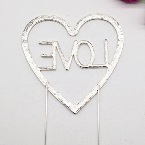 new products decorative cake accessory wedding love and heart shaped cake topper