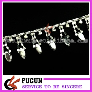 rhinestone crystal pendant trims beaded banding chain