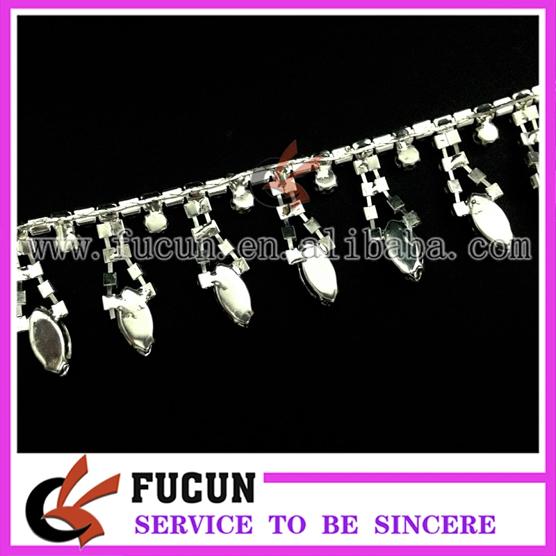 rhinestone crystal pendant trims beaded banding chain