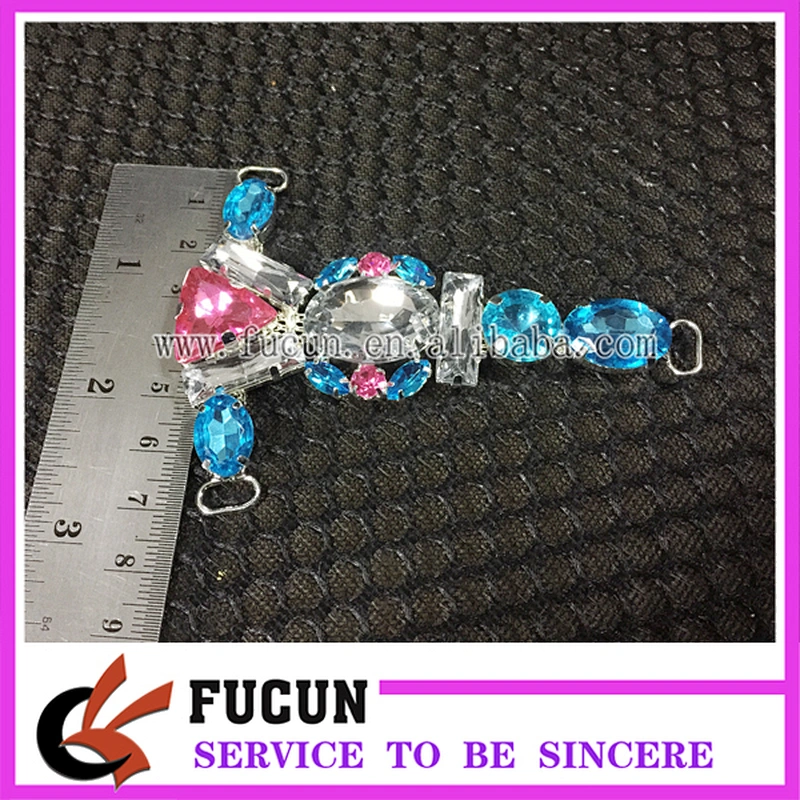 Fashion colorful rhinestone acrylic shoelace charm shoe accessories for ladies summer sandals