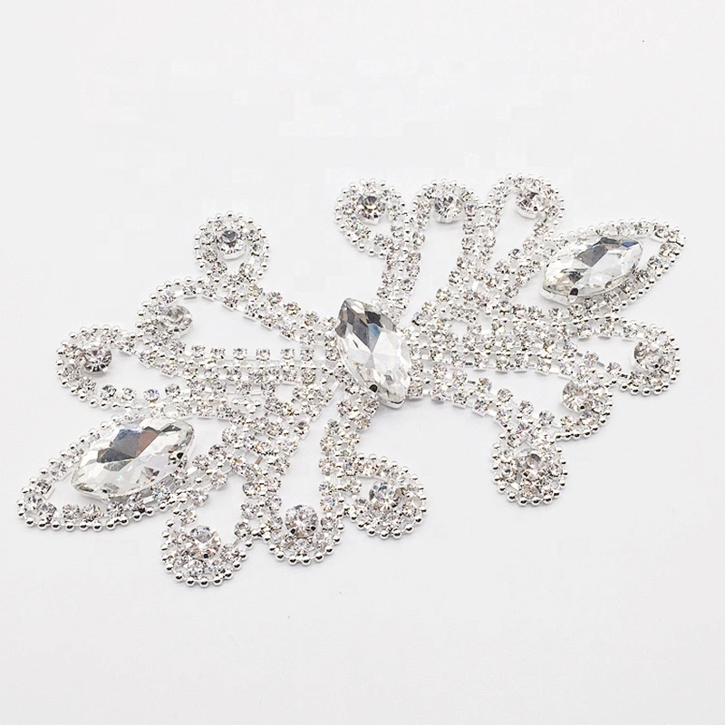 Bling smooth delicate flat back strass clear rhinestone princess headpiece applique for sale