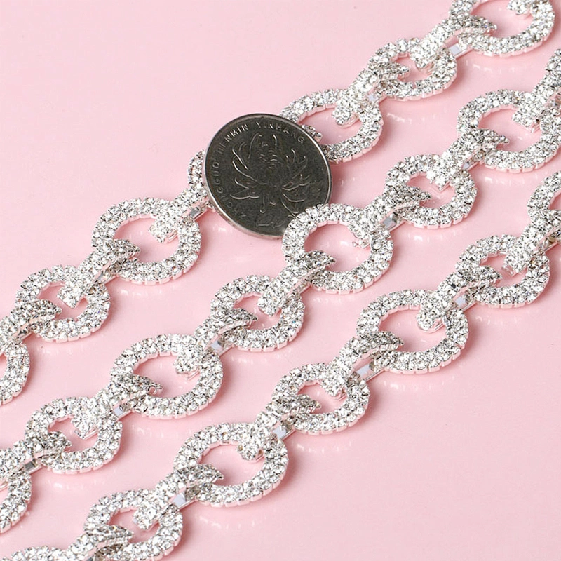 3cm width crystal circle balls rhinestone trims for ins girls sexy dress