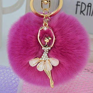 Top Supplier Wholesale Gift Unique Sex Key Ring Downy Fur Pompom Key Chain for Girls