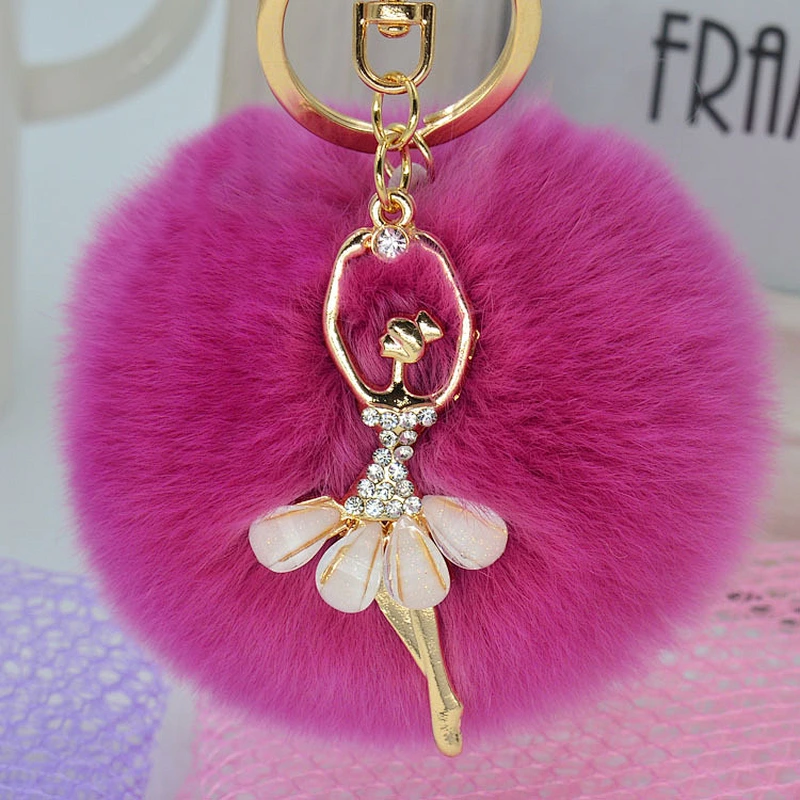 Top Supplier Wholesale Gift Unique Sex Key Ring Downy Fur Pompom Key Chain for Girls