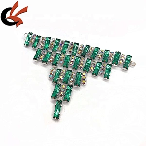 Carnival Dress decoration green color crystal rhinestone buckles