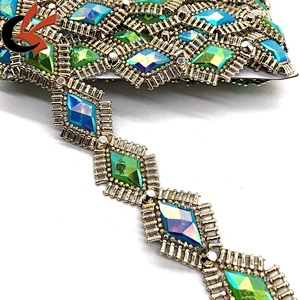Custom Carnivals supplier iron on rhinestone trimming tape