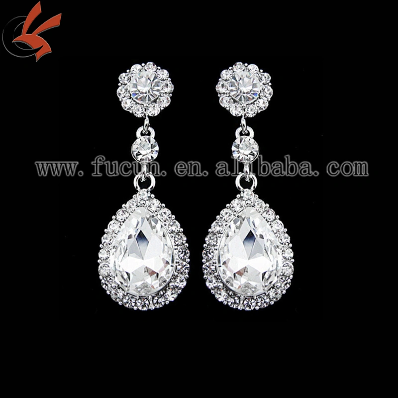 2017 fashion jewellery crystal zircon ladies earrings