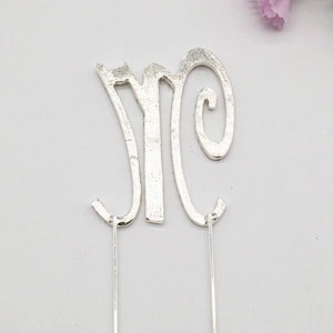 Wholesale Diamond Cursive Letter M Initial Name Alphabet Rhinestone Monogram Cake Topper