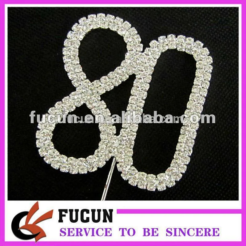 silver number rhinestone cake topper party decorations/wedding decorations wholesale