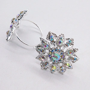 AB rhinestone flower napkin ring rhinestone napkin holder