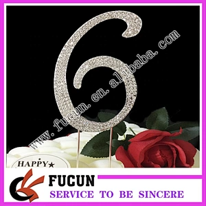 Factory Price Number 9 Rhinestone Cake Topper For wedding birthday party
