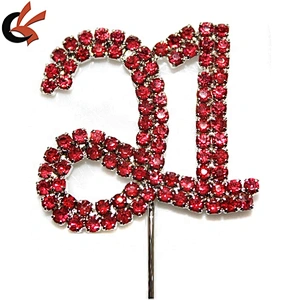 colorful rhinestone number 21 pick 21st birthday cake topper