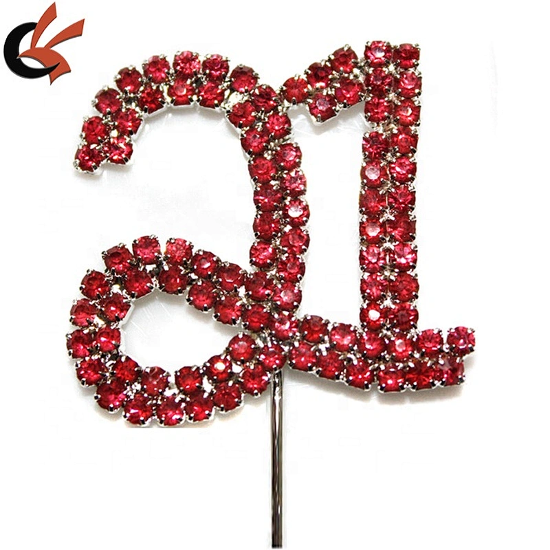 colorful rhinestone number 21 pick 21st birthday cake topper