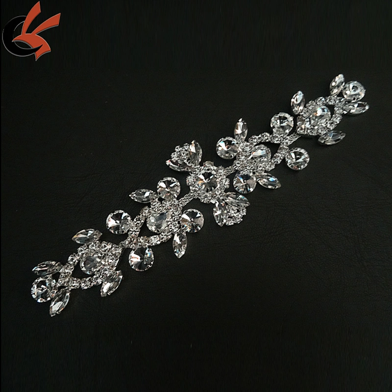 wholesale Wedding Bridal Sash Crystal Rhinestone Applique headpiece applique