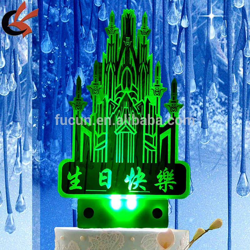 Wholesale Party Decoration Happy Birthday Acrylic Led cake toppers