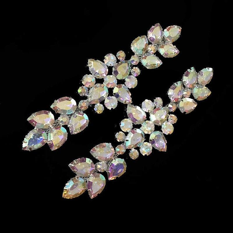 2019 shinny new design flat back  large acrylic AB color stone  brooch in silver