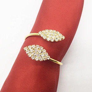 Stocked Crystal Feature Cheap Simple Style Napkin Rings for Wedding