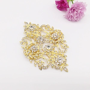 Wholesale Gold Design Rhinestone Head Muslim Brooch Hijab Scarf Pin