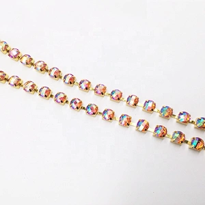 Wholesale Price New Design Cut Facets SS28 SS34 Resin Rhinestone Cup Chain