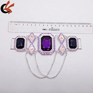2019 new products purple rhinestone Metal bikini connectors