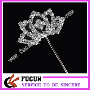 small crown rhinestone cupcake decoration wedding diamante cake topper pin