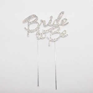 high quality wedding occasion bride to be rhinestone wedding cake toppers for bride