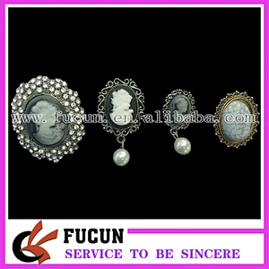unisex statue shape antique india brooch pin antique golden cameo brooches
