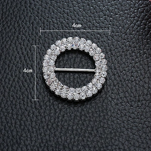 wedding two rows clear diamond round ribbon decorative rhinestone buckles for invitation