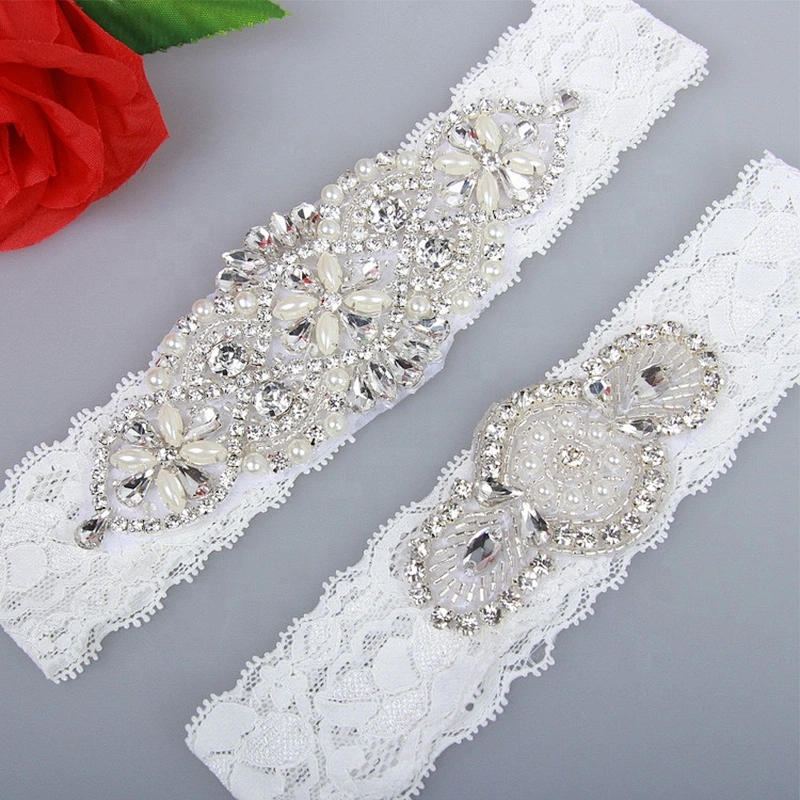 custom lace fabric bridal legs applique patches for wedding apparels decoration