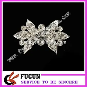 Metal Alloy Pair Rhinestone Buckles For Wedding Decoration Invitation