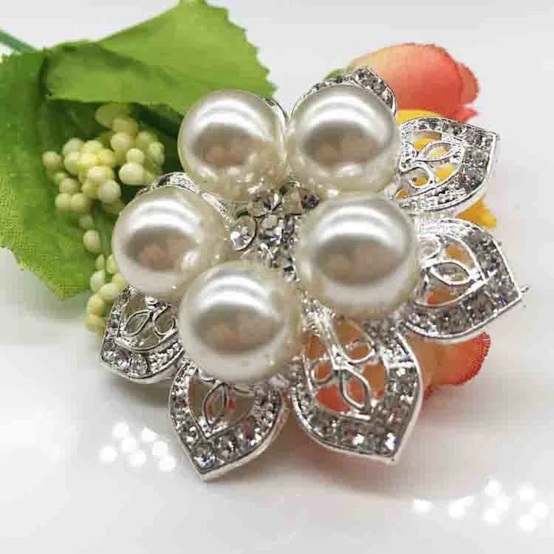 2019 fashion hot sale silver metal wedding jewelry  rhinestone brooch