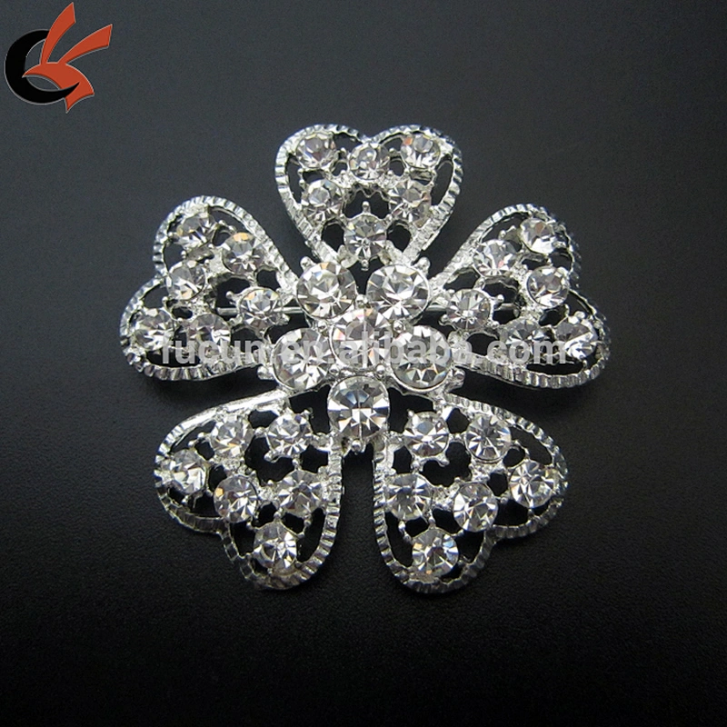 bling rhinestone flower brooch for wedding garment decoration