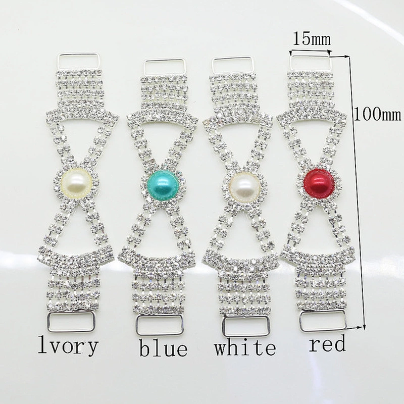 Sparkling new style silver plating crystal pearl Swimwear Bikini Connector manufacture