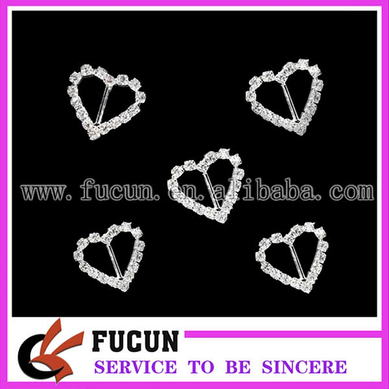 Wholesale Rhinestone Heart DIY Invitation Ribbon Slider