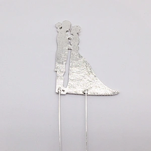 2018 New Cake Accessory Bride and Groom Wedding Metal Rhinestone Cake Topper