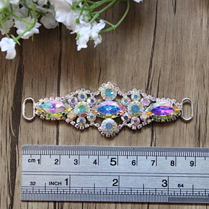 High Quality Fashional AB Crystal Rhinestone Metal Bikini Connectors Bikini Swimwear buckle