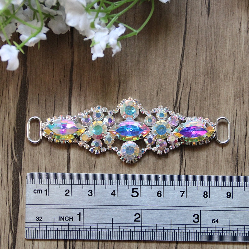 High Quality Fashional AB Crystal Rhinestone Metal Bikini Connectors Bikini Swimwear buckle