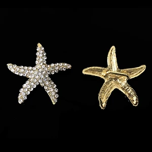 Popular wholesale shinny fashion Wedding Invitation Starfish Rhinestone Buckles With Slider Back