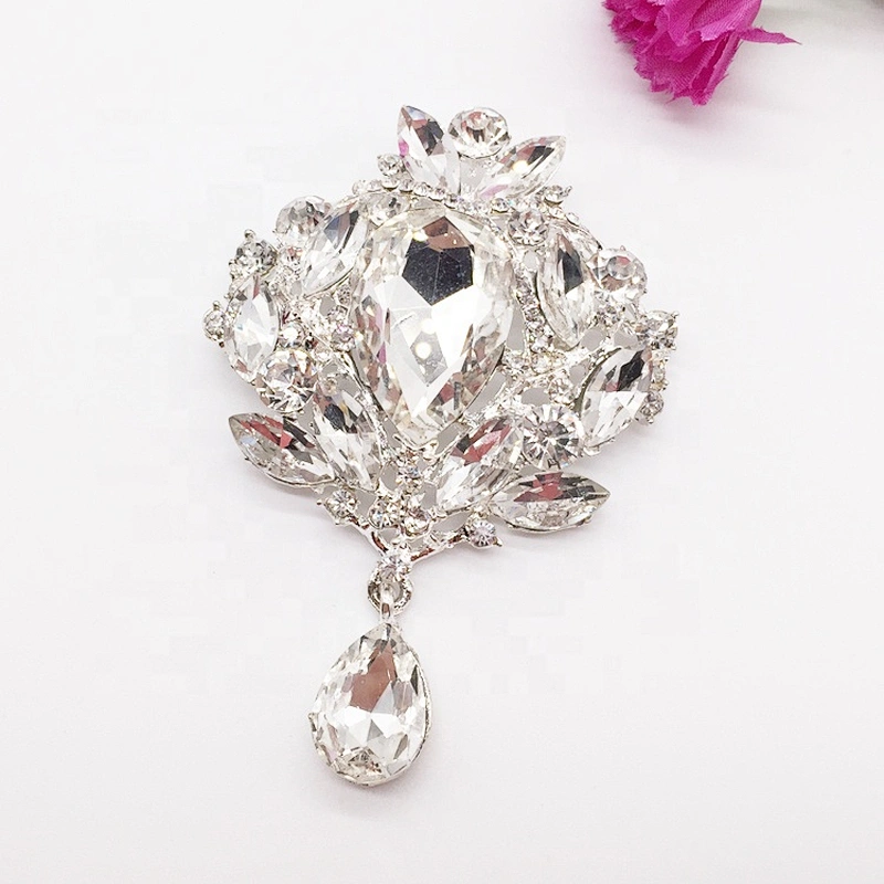 Crystal Rhinestone Pamelas Wedding Headdresses Brooch for Wedding Invitation