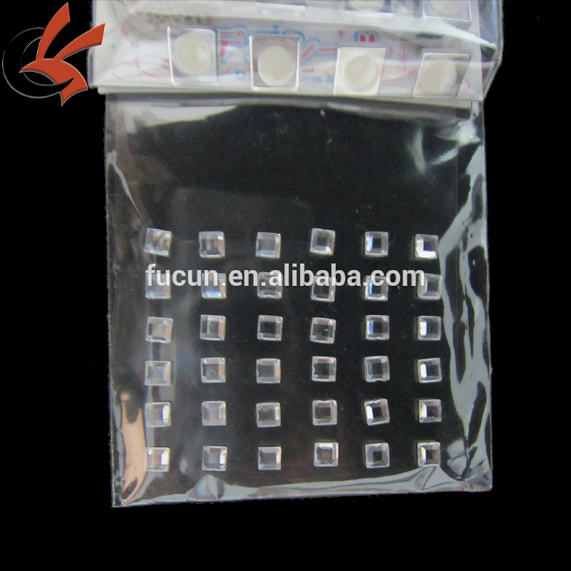Home Car Phone Clear square Rhinestone Self Adhesive stickers