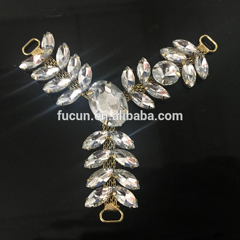 wholesale metal alloyed silver plated crystal shoes accessories buckle