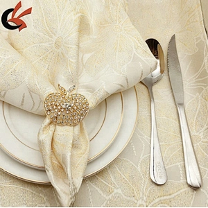 Wholesale Gold alloy rhinestone apple Napkin Ring for Events Wedding Dinner