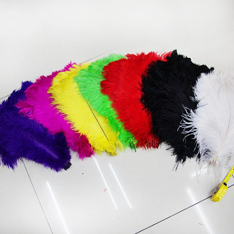 Hot sale artificial dyed pattern black ostrich feathers for carnival costumes