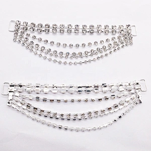 Crystal Six Rows Bikini Connector For Swimming Wear Rhinestone Connector Headband Connector