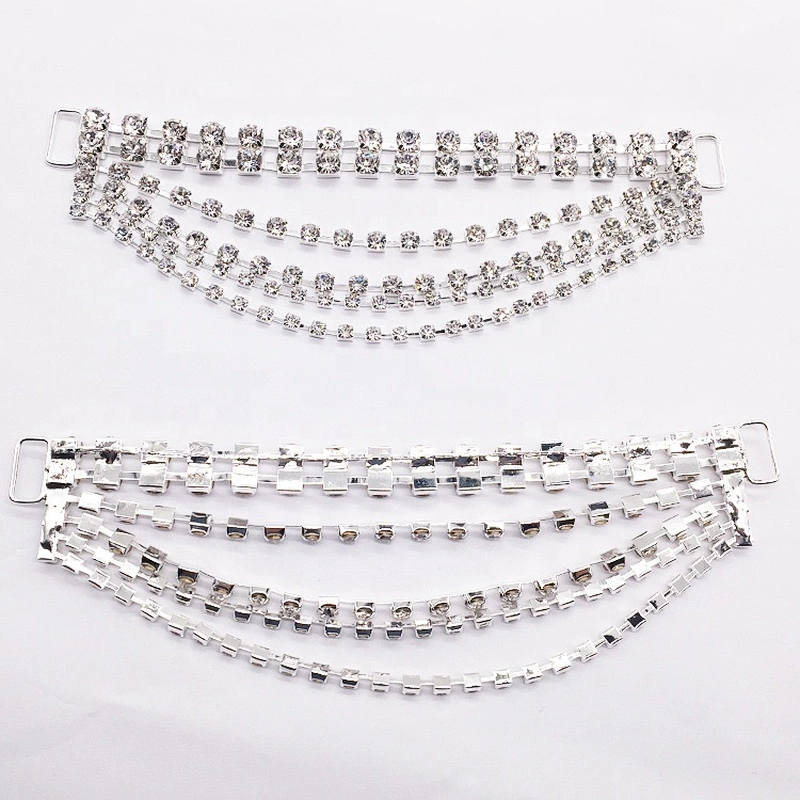 Crystal Six Rows Bikini Connector For Swimming Wear Rhinestone Connector Headband Connector