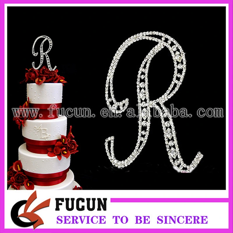 5 inch Large Vintage Style crystal rhinestone letter P cake topper