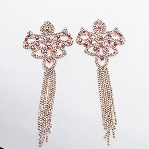 shinny Jewelry ab crystal Tassel Women  brooch