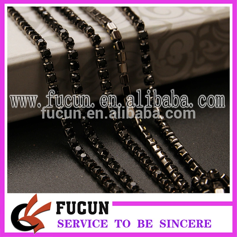 high quality garment accessory SS6-SS40 cup chain rhinestone metal trimming crystal cup chain