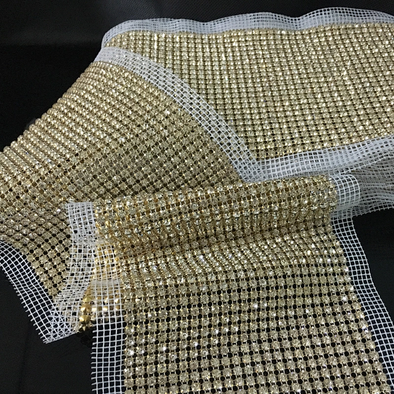 Indian jewelry rhinestone mesh roll 24 rows diamond crystal rhinestone net mesh