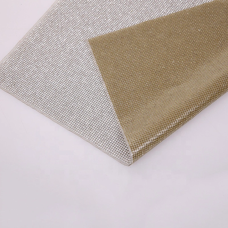 24*40cm High Quality Hotfix Motif Mesh Self Adhesive Rhinestone Crystal Sticker Mesh Sheet